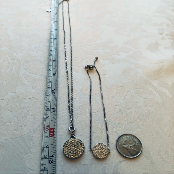 Park Lane Ventura Silver Round Pave Necklace and Bracelet - Picture 10 of 16